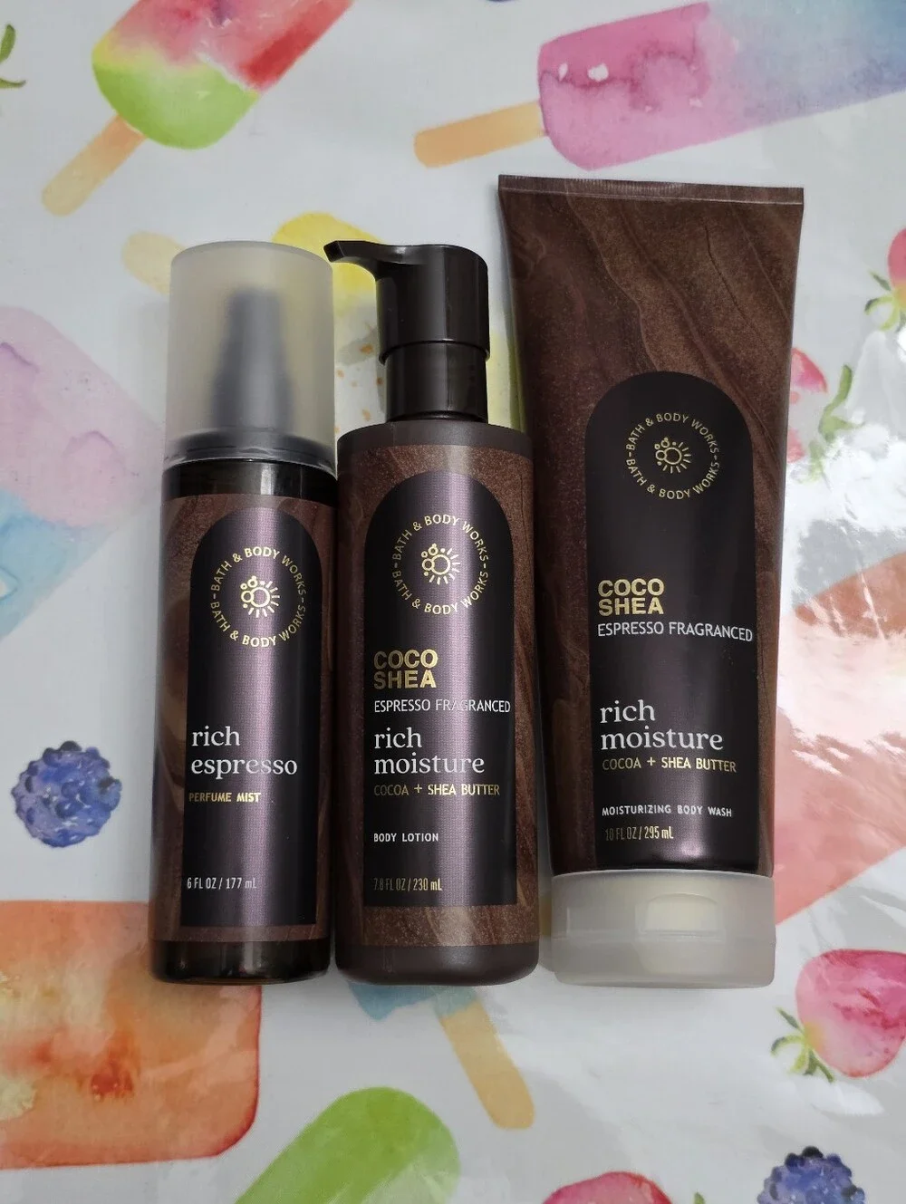 Bath & Body Works Coco Shea Rich Espresso Moisture 3pc Set New RARE Unisex Scent